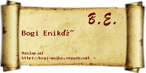 Bogi Enikő névjegykártya